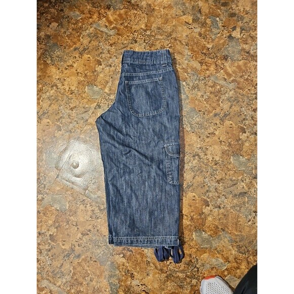 Riders by Lee 13159E7 Womens Dk Wash Blue‎ Cargo Denim Capri Jeans SZ 6M (A272) - Picture 2 of 8